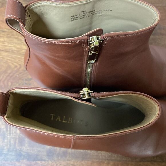 Talbots Brown Leather Chelsea Ankle Boots - Picture 10 of 13